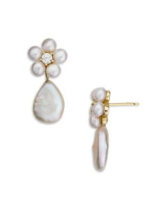 �V���V ���f�B�[�X �A�N�Z�T���[ �s�A�X�E�C�������O Shashi Cultured Freshwater Pearl Flower Drop Earrings Gold �S�[���h