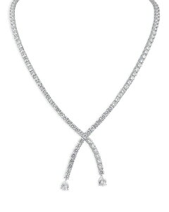 PlXWFC[ fB[X ANZT[ lbNXE`[J[Ey_ggbv [X Kenneth Jay Lane Cubic Zirconia Crossover Necklace 16" Silver Vo[