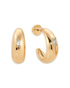 �G�e�B�J ���f�B�[�X �A�N�Z�T���[ �s�A�X�E�C�������O Ettika Baguette Cubic Zirconia Oval Dome Half Hoop Earrings Gold �S�[���h