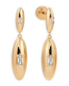 GeBJ fB[X ANZT[ sAXECO Ettika Baguette Cubic Zirconia Oval Dome Double Drop Earrings Gold S[h