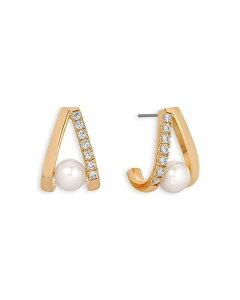 �G�e�B�J ���f�B�[�X �A�N�Z�T���[ �s�A�X�E�C�������O Ettika Pav & Cultured Freshwater Pearl Split J Hoop Earrings Gold �S�[���h