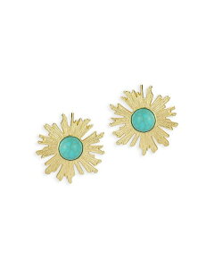ANA fB[X ANZT[ sAXECO AQUA Turquoise Sun Statement Stud Earrings - Exclusive Blue/Gold u[