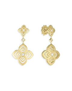 o[gRC fB[X ANZT[ sAXECO Te Roberto Coin 18K Yellow Gold Palazzo Ducale Diamond Satin Flower Drop Earrings Gold S[h
