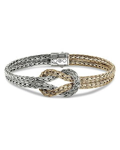 WEn[fB[ fB[X ANZT[ uXbgEoOEANbg JOHN HARDY 14K Yellow Gold & Sterling Silver Love Knot Woven Chain Statement Bracelet Silver/Gold S[h