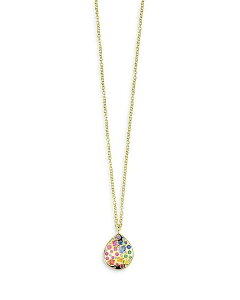 Cb|X^ fB[X ANZT[ lbNXE`[J[Ey_ggbv [X IPPOLITA 18K Yellow Gold Rock Candy Gemstone & Diamond Wavy Teardrop Pendant Necklace 18-20" - Exclusive Multi/Gold S[h