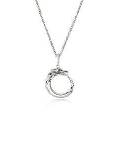 WEn[fB[ fB[X ANZT[ lbNXE`[J[Ey_ggbv [X JOHN HARDY Sterling Silver Naga Blue Sapphire Dragon Circle Pendant Necklace 16"-18" Silver Vo[