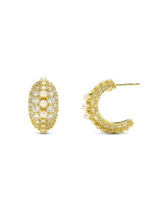 �P���h���X�R�b�g ���f�B�[�X �A�N�Z�T���[ �s�A�X�E�C�������O Kendra Scott Krista Cubic Zirconia & Cultured Freshwater Pearl C Hoop Earrings Tone Gold �S�[���h