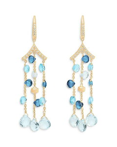 �}���R �r�`�F�S ���f�B�[�X �A�N�Z�T���[ �s�A�X�E�C�������O Marco Bicego 18K Yellow Gold Paradise Topaz London Blue Topaz Swiss Blue & Diamond Three Strand Chandelier Drop Earrings Blue/Gold �u���[