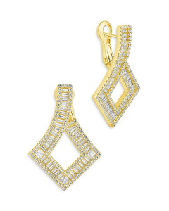 �X�^�[�����O�t�H�[�G�o�[ ���f�B�[�X �A�N�Z�T���[ �s�A�X�E�C�������O Sterling Forever Amina Cubic Zirconia Drop Earrings in 14K Gold Plated Gold �S�[���h