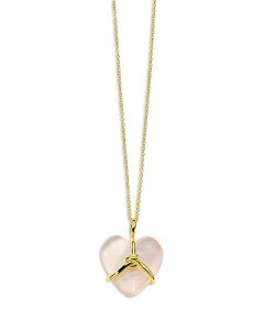 Cb|X^ fB[X ANZT[ lbNXE`[J[Ey_ggbv [X IPPOLITA 18K Yellow Gold Rock Candy Wrapped Rose Quartz Heart Pendant Necklace 30" Gold S[h