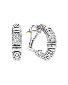���S�X ���f�B�[�X �A�N�Z�T���[ �s�A�X�E�C�������O LAGOS Sterling Silver Signature Caviar Diamond Bead Small Hoop Earrings Silver �V���o�[