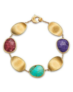 �}���R �r�`�F�S ���f�B�[�X �A�N�Z�T���[ �u���X���b�g�E�o���O���E�A���N���b�g Marco Bicego 18K Yellow Gold Lunaria Color Triple Stone Link Bracelet Gold �S�[���h