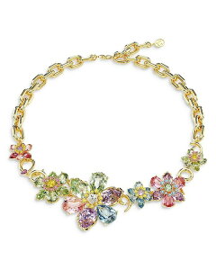 yz XtXL[ fB[X lbNXE`[J[Ey_ggbv ANZT[ Idyllia Mixed Cut Multicolor Crystal Flower Statement Necklace 14.875-16.875" Multi/Gold