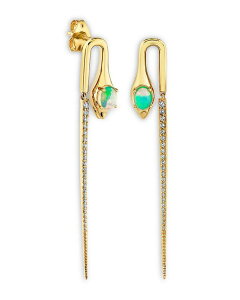�V�h�j�[�G���@�� ���f�B�[�X �A�N�Z�T���[ �s�A�X�E�C�������O Sydney Evan 14K Yellow Gold Opal & Diamond Snake Spike Drop Earrings Gold �S�[���h