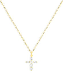 【送料無料】 エフコレクション レディース ネックレス・チョーカー・ペンダントトップ アクセサリー 14K Yellow Gold Prong Set Diamond Cross Necklace 0.32 ct. t.w. Gold