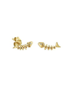 �V�h�j�[�G���@�� ���f�B�[�X �A�N�Z�T���[ �s�A�X�E�C�������O Sydney Evan 14K Yellow Gold Diamond Accent Fishbone Stud Earrings Gold �S�[���h