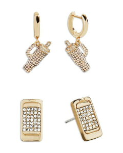 yz oEuo[ fB[X sAXECO ANZT[ Travel Essentials Pav Hoop & Stud Earrings Set of 2 Gold