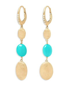 }R r`FS fB[X ANZT[ sAXECO Marco Bicego 18K Yellow Gold Siviglia Turquoise & Diamond Triple Drop Earrings Gold S[h