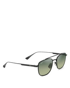 yz }ECW fB[X TOXEACEFA ANZT[ Kahana Aviator Square Sunglasses 53mm Black/Green Gradient