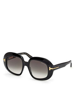 gEtH[h fB[X ANZT[ TOXEACEFA Black/Smoke Tom Ford Round Sunglasses, 53mm