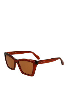 tFK fB[X ANZT[ TOXEACEFA S FERRAGAMO Classic Logo Rectangular Sunglasses 53mm Transparent Red bh