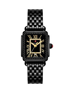�~�b�V�F�� ���f�B�[�X �A�N�Z�T���[ �r���v MICHELE Deco Madison Watch 29mm x 31mm Black/Black �u���b�N