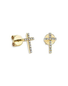 �V�h�j�[�G���@�� ���f�B�[�X �A�N�Z�T���[ �s�A�X�E�C�������O �~�j Sydney Evan 14K Yellow Gold Diamond Mini Cross Stud Earrings Gold �S�[���h
