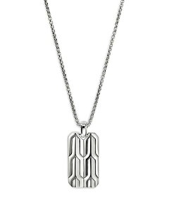 WEn[fB[ Y ANZT[ lbNXE`[J[Ey_ggbv JOHN HARDY Men's Sterling Silver Icon Dog Tag Pendant Necklace, 22"