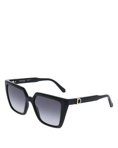 tFK fB[X ANZT[ TOXEACEFA FERRAGAMO Renew Gancini Square Sunglasses 54mm Black ubN