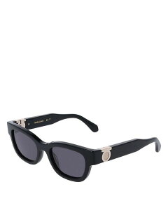 tFK fB[X ANZT[ TOXEACEFA FERRAGAMO Gancini Hinge Rectangular Sunglasses 52mm Black ubN