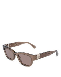 tFK fB[X ANZT[ TOXEACEFA FERRAGAMO Gancini Hinge Rectangular Sunglasses 52mm Transparent Brown uE