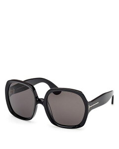gEtH[h fB[X ANZT[ TOXEACEFA Black/Smoke Tom Ford Saffron Square Sunglasses, 60mm