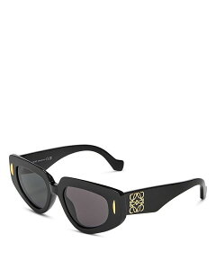Gx fB[X ANZT[ TOXEACEFA Loewe Anagram Geometric Sunglasses 51mm Black/Smoke ubN
