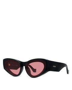 Gx fB[X ANZT[ TOXEACEFA Loewe Signature Black Cat Eye Sunglasses 62mm Black/Blue ubN