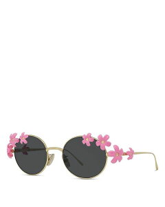 Gx fB[X ANZT[ TOXEACEFA Loewe Signature Flower Framed Yellow Oval Sunglasses 51mm Gold/Smoke X[N