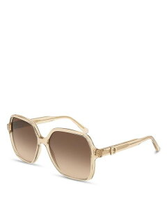 yz tFK fB[X TOXEACEFA ANZT[ Gancini Square Sunglasses 57mm Transparent Beige