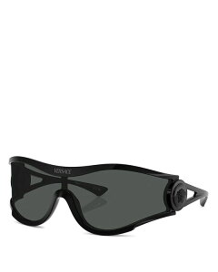 【送料無料】 ヴェルサーチ レディース サングラス・アイウェア アクセサリー Shield Sunglasses 142mm Black/Gray Solid