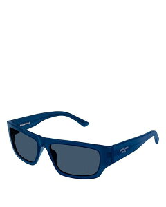 【送料無料】 バレンシアガ レディース サングラス・アイウェア アクセサリー Tuesday Square Sunglasses 58mm Blue/Blue Solid