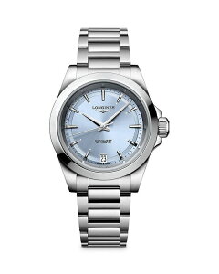 �����W�� ���f�B�[�X �A�N�Z�T���[ �r���v Longines Conquest Sunray Blue Watch 34mm Blue/Silver �u���[