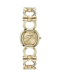 tFK fB[X ANZT[ rv FERRAGAMO Double Gancini Watch 25mm Gold S[h