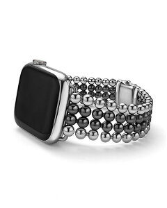 SX fB[X ANZT[ rv TVc LAGOS Stainless Steel & Black Ceramic Smart Caviar Watch Band for Apple Watch Silver Vo[