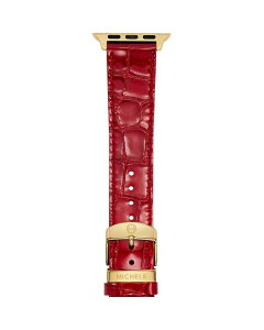 ~bVF fB[X ANZT[ rv U[ MICHELE Ruby Red Leather Bracelet Band for Apple Watch 38-49mm Red bh