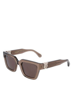 tFK fB[X ANZT[ TOXEACEFA FERRAGAMO Gancini Hinge Square Sunglasses 52mm Transparent Brown uE
