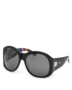 vb` fB[X ANZT[ TOXEACEFA Pucci Geometric Sunglasses 59mm Black/Smoke ubN