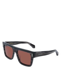 yz tFK fB[X TOXEACEFA ANZT[ Renew Rivet Oversized Square Sunglasses 53mm Striped Gray