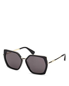 }bNX}[ fB[X ANZT[ TOXEACEFA Max Mara Miller Geometric Sunglasses 56mm Black/Smoke ubN