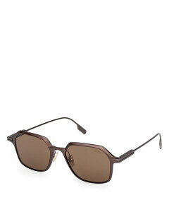 [jA fB[X ANZT[ TOXEACEFA ZEGNA Geometric Sunglasses 53mm Brown/Brown uE