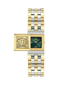 ���F���T�[�` ���f�B�[�X �A�N�Z�T���[ �r���v Versace Reveal Square Watch 18mm x 25mm Green/Two Tone �O���[��