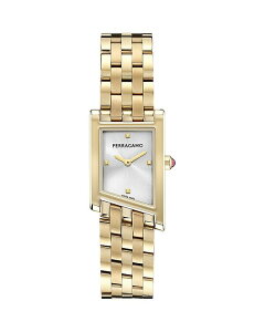 tFK fB[X ANZT[ rv FERRAGAMO Asymetrique Watch 22mm x 36mm White/Gold zCg