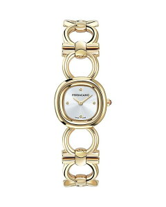tFK fB[X ANZT[ rv FERRAGAMO Double Gancini Watch 25mm White/Gold zCg